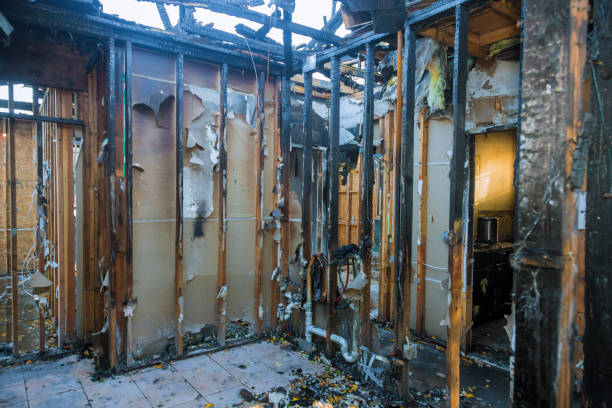 Professional Fire Damage Restoration technician working in Fallston, MD